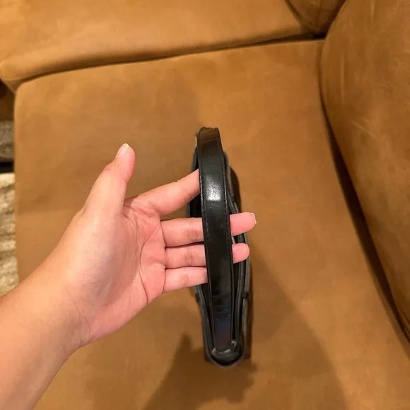 Y2K Fairweather Black Shoulder Bag Silver Buckle Belt Detail - Picture 6 of 8